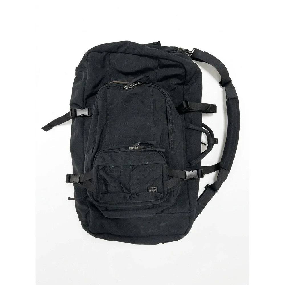 Porter Yoshida & Co Backpack Blk 3-Way Detach Outdoor Multi-Zip/Pocket Use RARE